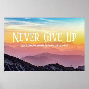 Poster Citação de Motivação do Colinas Scenery Rainbo