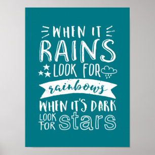 Pôster Citação de Motivação Inspiracional Pensa Posit