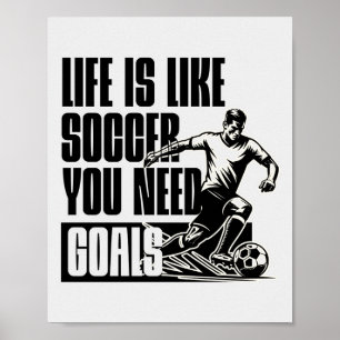 Poster Citação de motivação para gols de futebol