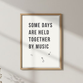 Poster Citação de Música Suave. Parede do Quarto