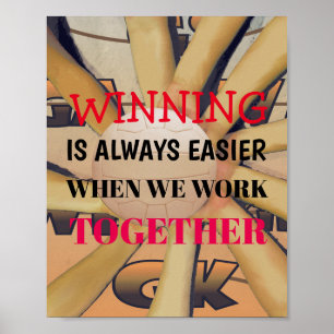 Poster Citação de Netball do Slogan da Equipe Motivaciona