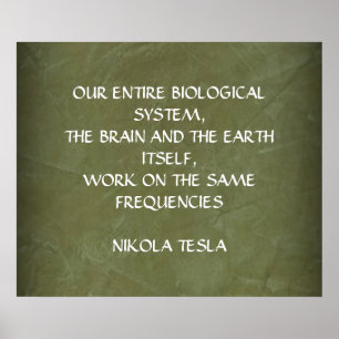 POSTER CITAÇÃO DE NIKOLA TESLA - MESMAS FREQUÊNCIAS -