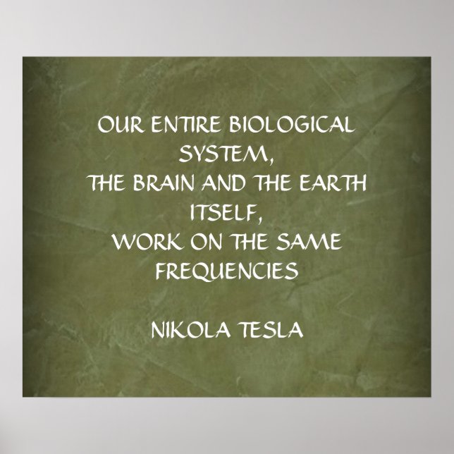 POSTER CITAÇÃO DE NIKOLA TESLA - MESMAS FREQUÊNCIAS - (Frente)