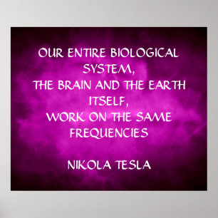 PÔSTER CITAÇÃO DE NIKOLA TESLA - MESMAS FREQUÊNCIAS -