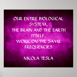 PÔSTER CITAÇÃO DE NIKOLA TESLA - MESMAS FREQUÊNCIAS -