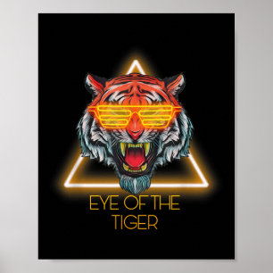 Poster Citação de Olhos de Tigre Motivacional