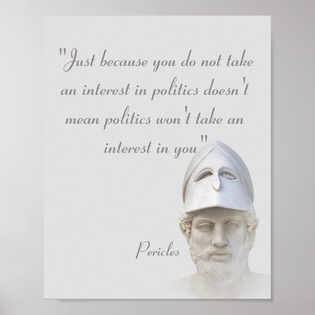 Poster Citação de Péricles Sobre Política (Frente)