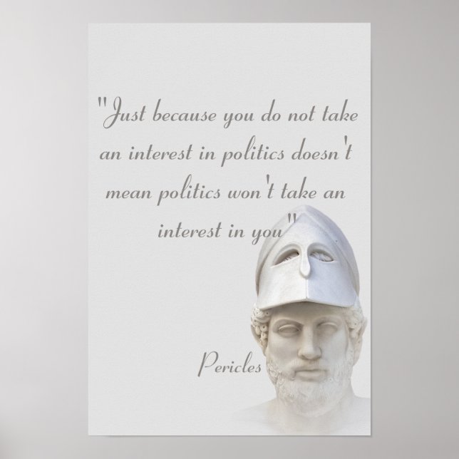Poster Citação de Péricles Sobre Política (Frente)