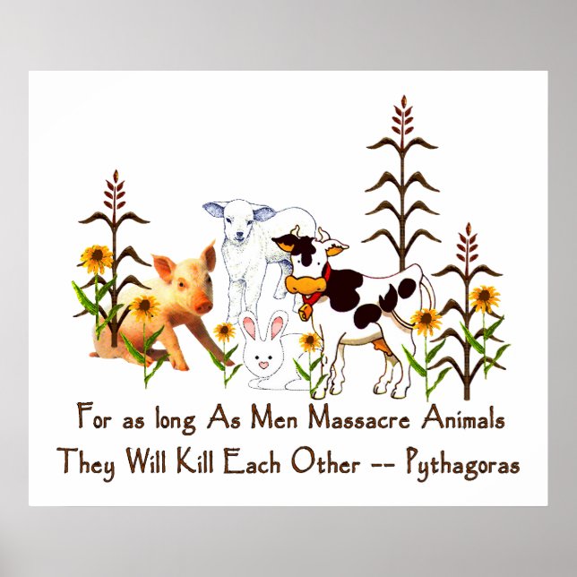 Poster citação de Pitágoras e Vegetariana (Frente)