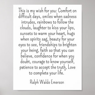 Poster Citação de Ralph Waldo Emerson - este é o meu dese