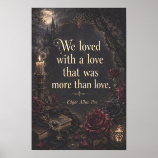 Poster Citação de Romance Sombrio de Edgar Allan Poe Anna