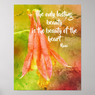 Poster Citação de Rumi Inspiracional Columbine de Belez