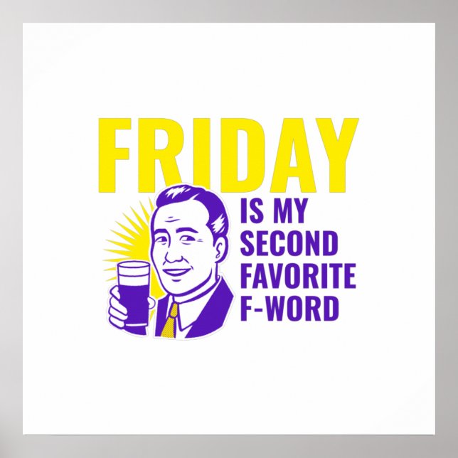 Poster Citação de sexta-feira com um homem (Frente)