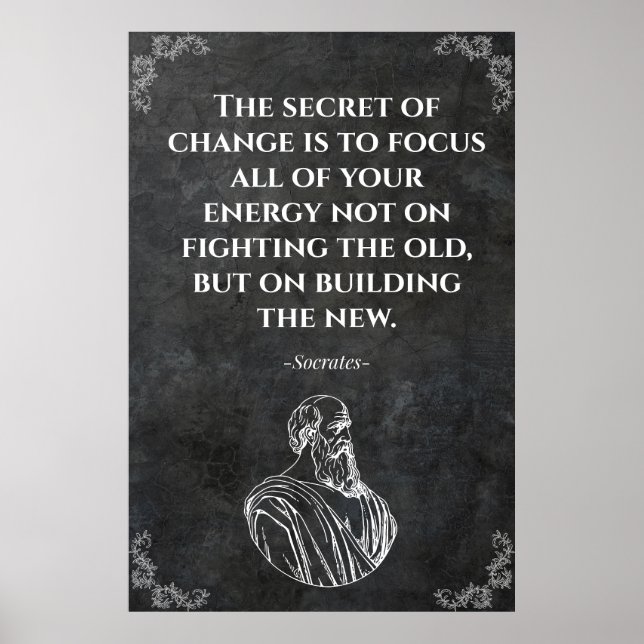 Poster Citação de Sócrates Motivação (Frente)