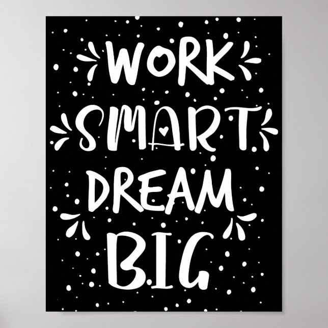 Poster Citação de Sucesso Trabalhe Inteligente Sonhe Gran (Frente)