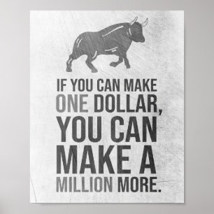 Poster Citação de Sucesso Você Pode Ganhar Um Milhão