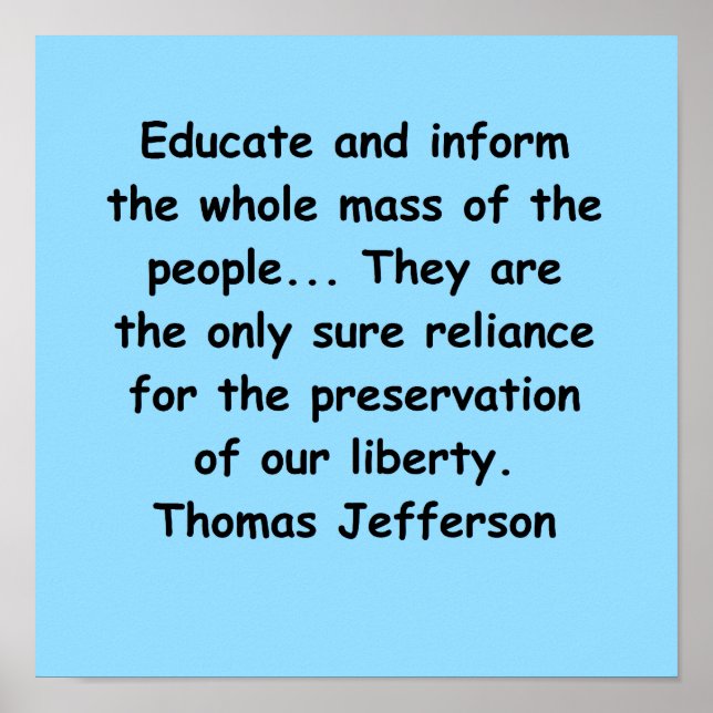 Pôster citação de thomas jefferson (Frente)