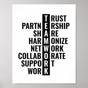 Poster Citação de trabalho em equipe para Office e Casa