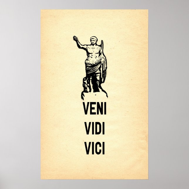Poster Citação de Veni Vidi Vici Julius Caesar (Frente)