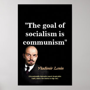 Poster Citação de Vladimir Lenin sobre Socialismo e Comun