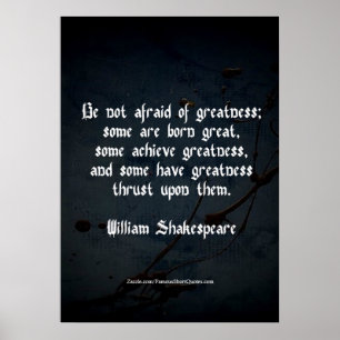 Poster Citação de William Shakespeare - Grandeza