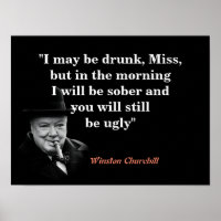 Citação de Winston Churchill Sobre Estar Bêbado e