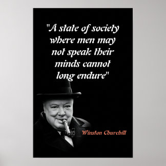 Poster Citação de Winston Churchill sobre Liberdade de Ex
