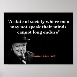 Poster Citação de Winston Churchill sobre Liberdade de Ex