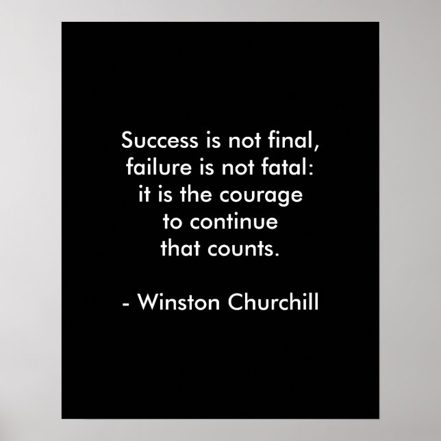 Poster Citação de Winston Churchill; Sucesso (Frente)