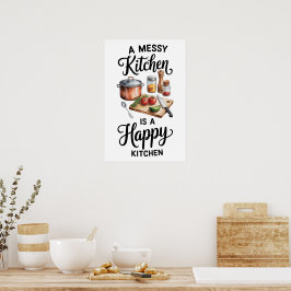 Poster Citação Divertida Cozinha