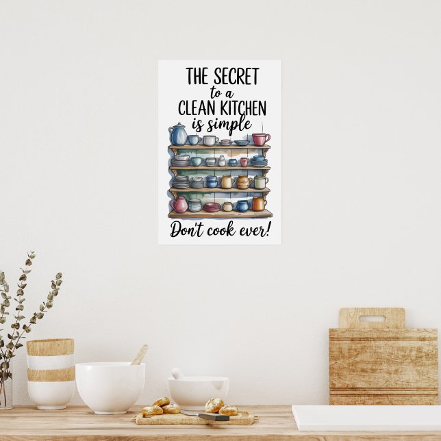 Poster Citação Divertida Cozinha (Cozinha)