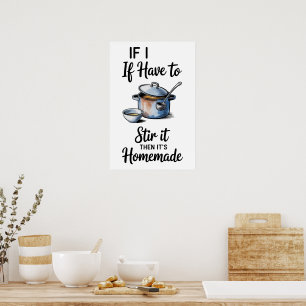 Poster Citação Divertida Cozinha