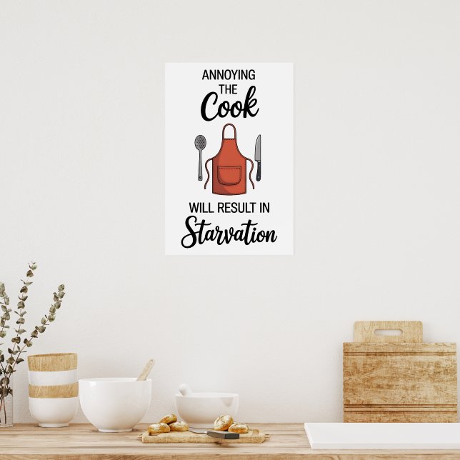 Poster Citação Divertida Cozinha (Cozinha)