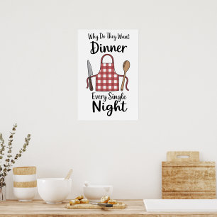 Poster Citação Divertida Cozinha
