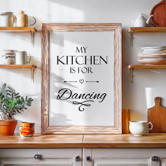 Pôster Citação Divertida da Cozinha