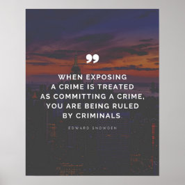 Poster Citação do Crime Governo Edward Snowden