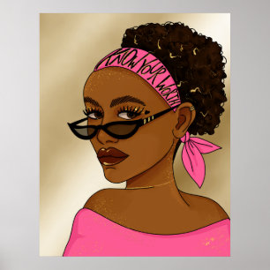 Poster Citação do Empoderamento de Mulher Afro-Americana