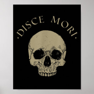 Poster Citação do Estoico de Filosofia Disce Mori Skull S