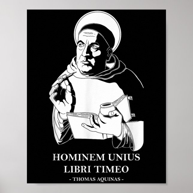 Poster Citação do Filósofo Unius Libri Thomas Aquinas (Frente)