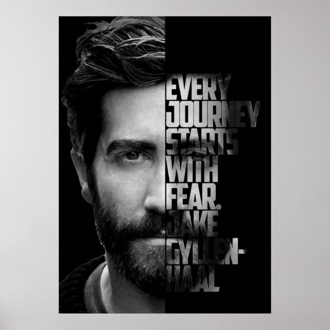Poster Citação do Jake Gyllenhaal preto e branco (Frente)