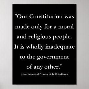 Poster Citação do Presidente John Adams Sobre a Constitui
