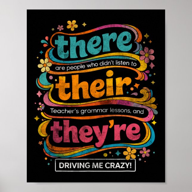 Poster Citação do Professor de Gramática Groovy There The (Frente)