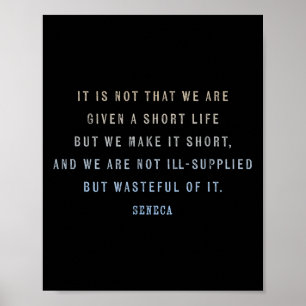 Poster Citação Do Seneca Sobre Valorizar Tempo E Vida, A