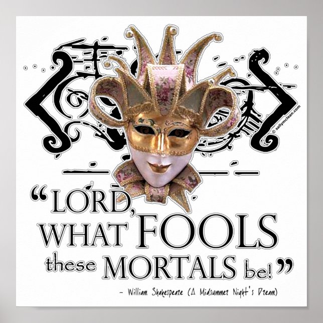 Poster Citação dos Sonhos da Noite de Verão (Frente)