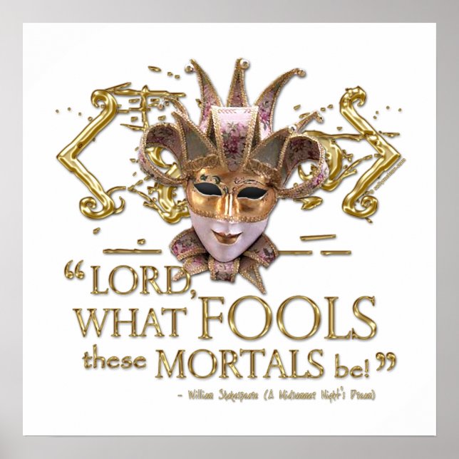 Poster Citação dos Sonhos da Noite de Verão (Versão Doura (Frente)