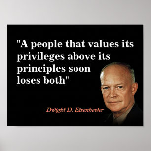 Poster Citação Eisenhower Sobre Privilégios E Princípios