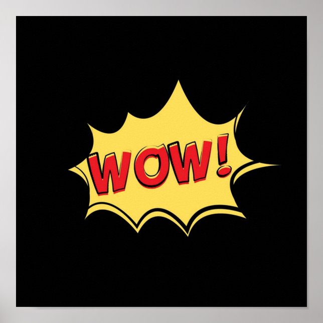 Poster Citação em quadrinhos WOW (Frente)