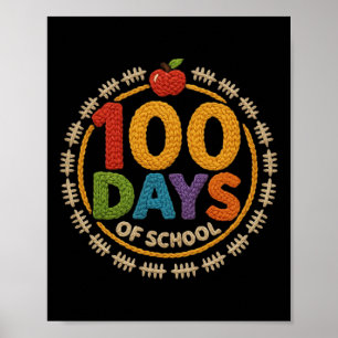 Poster Citação engraçada de 100 dias de escola, professor