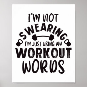 Poster Citação engraçada de academia de treino musculação