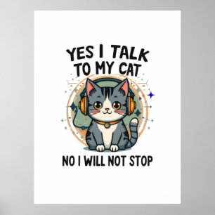 Poster Citação engraçada de amante de gatos introvertidos